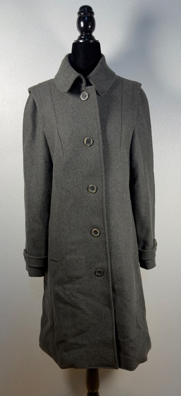 VON DÖRNBERG Munich Gray Single Breasted 100% Virgin Wool Loden Coat Jacket 36